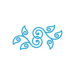 Obraz premium linked swirl plant lines art decoration vector