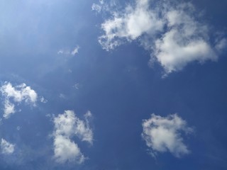 Blue sky with white tiny clouds, Blue sky background.