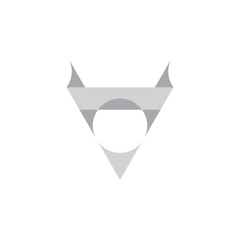 Fototapeta premium letter v geometric triangle 3d paper logo vector