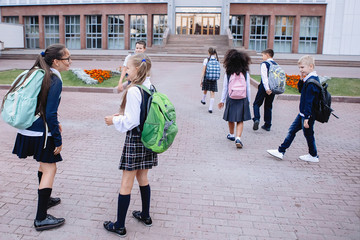 Pupils in uniform.