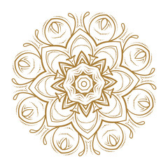 Golden mandala vector illustration. Ethnic style temporary tattoo.