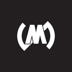 letter m simple geometric circle logo vector