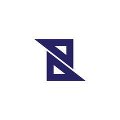 abstract letter z geometric triangle arrow logo vector