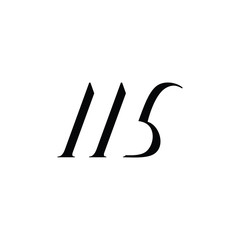 letter 2b simple abstract elegant design vector