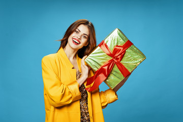 young woman with gift