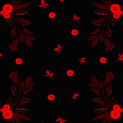 Seamless pattern inspired by henna painting patterns.Henna patterns consisting of floral,leaves, dots,dotted lines, circles, doodle for making fabric patterns, backgrounds, wallpapers,tattoo.