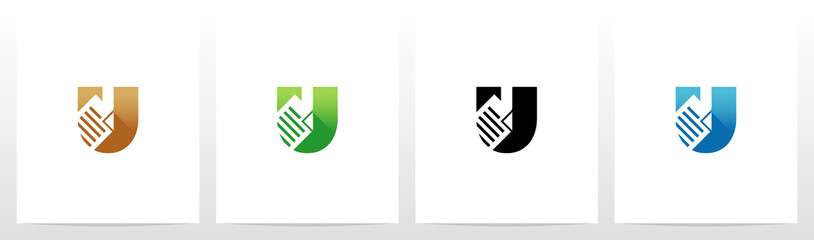 Paper Document On Letter Logo Design U © recehan