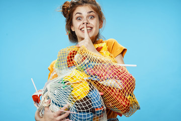 girl with basket of easter eggs