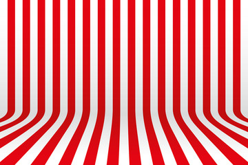 Stripe room of red and white with slanted lines design for Carnival or Christmas theme background. Pattern vector illustration