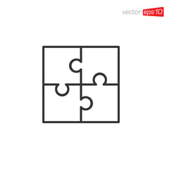 Puzzle Icon Design Vector Template