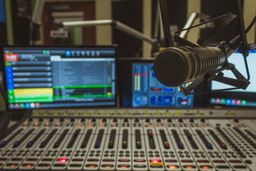 Microphone in a Broadcasting Studio