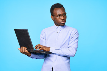 young man with laptop