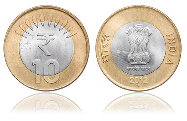 Coin 10 rupee. India. 2012