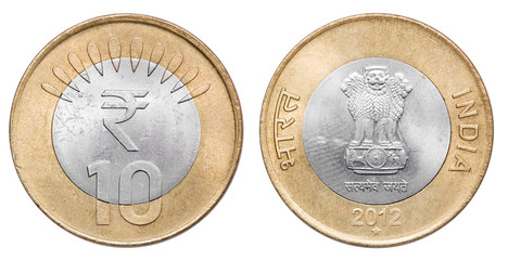 Coin 10 rupee. India. 2012