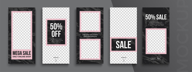 Trendy editable Instagram Stories template. Design  for social media. Flash Sale