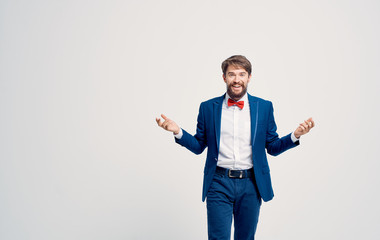 young man pointing at copy space