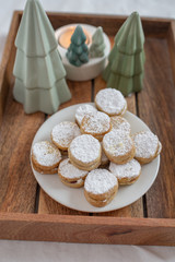 home made sweet vanilla christmas cookies with jam filling
