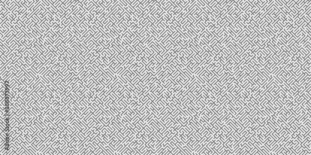 Wall mural seamless linear maze structure. abstract labyrinth seamless pattern.