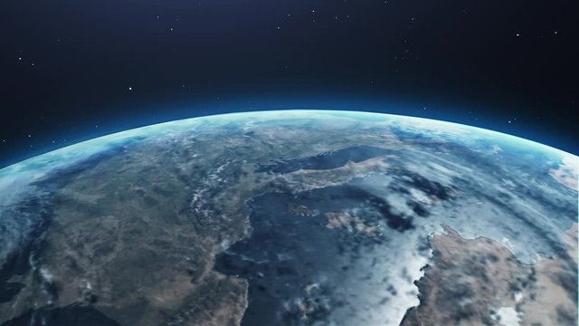Animated VFX earth with atmosphere horizon fast - Powered by Adobe