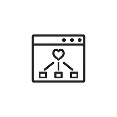 Crowdfunding thin line icon. Kindness, helping online, fundraising isolated outline sign. Donation and charity concept. Vector illustration symbol element for web design and apps