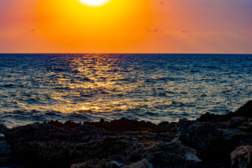 Obraz premium Sunset over the Mediterranean sea