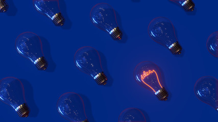 Background with Glass Bulb and Idea Lettering