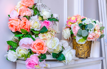 Decoration of the interior of the house with flowers. Flowers for New year's eve celebrations or weddings