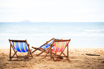 beach chair on the beach.