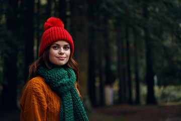 portrait of young woman in winter park