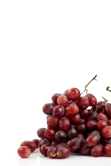 Bunch of fresh ripe juicy grapes on white