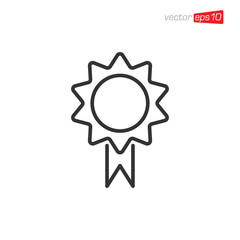 Rosette Ribbon Icon Design Vector