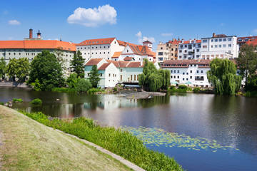 historical center, Otava river, town Pisek, Czech republic