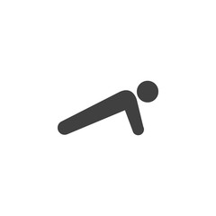 Man doing push up Exercise vector icon. filled flat sign for mobile concept and web design. Push up exercise position glyph icon. Symbol, logo illustration. Vector graphics