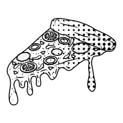 delicious italian pizza fast food icon