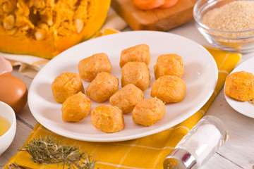 Pumpkin chicken meatballs.	