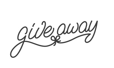 Giveaway badge. Lettering label design for social media marketing give away