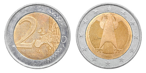 Coin of 2 euro cents. 2002