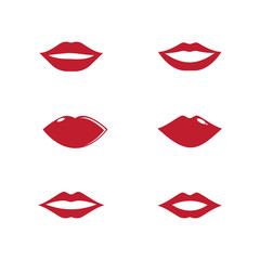 Set of Lips icon cosmetic logo vector