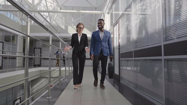 Lawyers talking at work