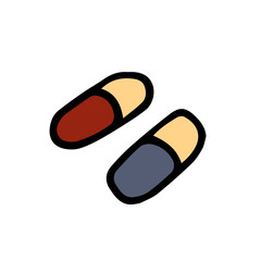  Doodle sketch tablets, capsules. A simple, flat illustration of a medicine 