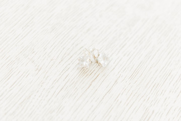 Women's wedding jewelry  on a light background, selective focus