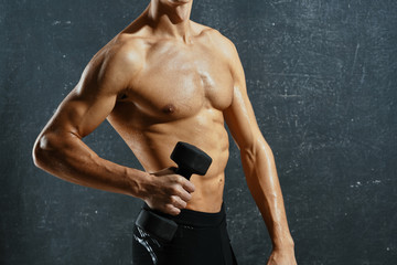 young man lifting weights