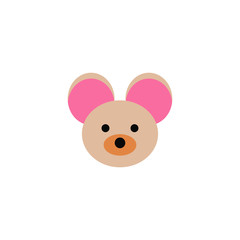 cute mouse face vector illustration. mouse face design template