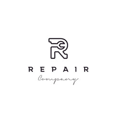 Letter R with Repair logo template design.