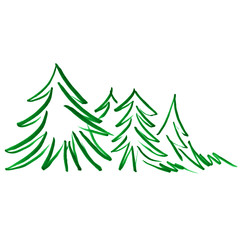 Christmas tree marker lines holiday new year christmas spruce green