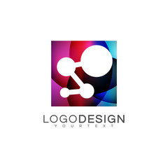 technology gradient logo vector design color full