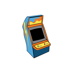 Vector of Classic game arcade console design   eps format