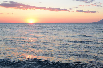 Obraz premium Sunset seascape from Marmaros beach - turkish aegean island Gokceada (Imbros)