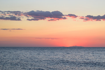 Sunset seascape from Marmaros beach - turkish aegean island Gokceada (Imbros)