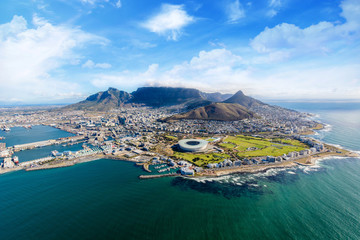 Fototapeta premium Widok z lotu ptaka na Kapsztad, RPA